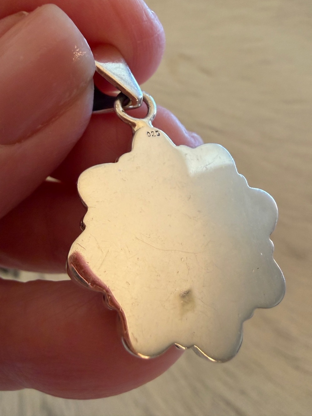 ❤️ Deep Contrast White Buffalo Cluster Sterling Silver Pendant 1.50”L Unisex - Picture 10 of 15